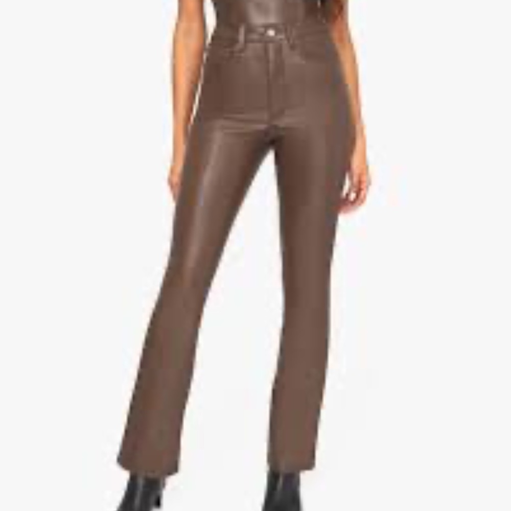 WeWoreWhat Vegan Leather Ankle Flare Pant